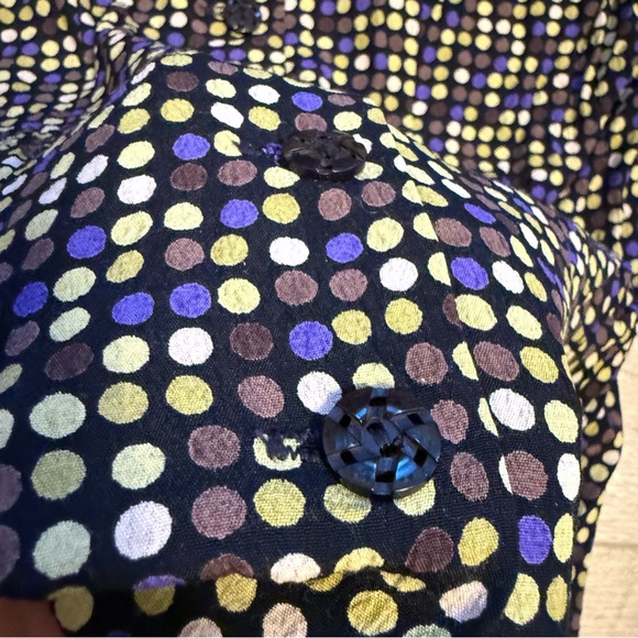 90'sWalter vintage groovy mod polka dot back button down cropped top size 6 - Picture 3 of 4